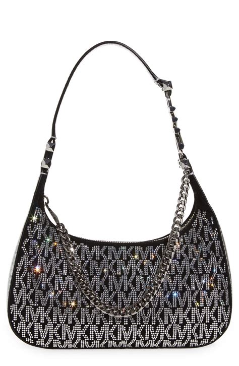 black and grey michael kors|Michael Kors black shoulder bag.